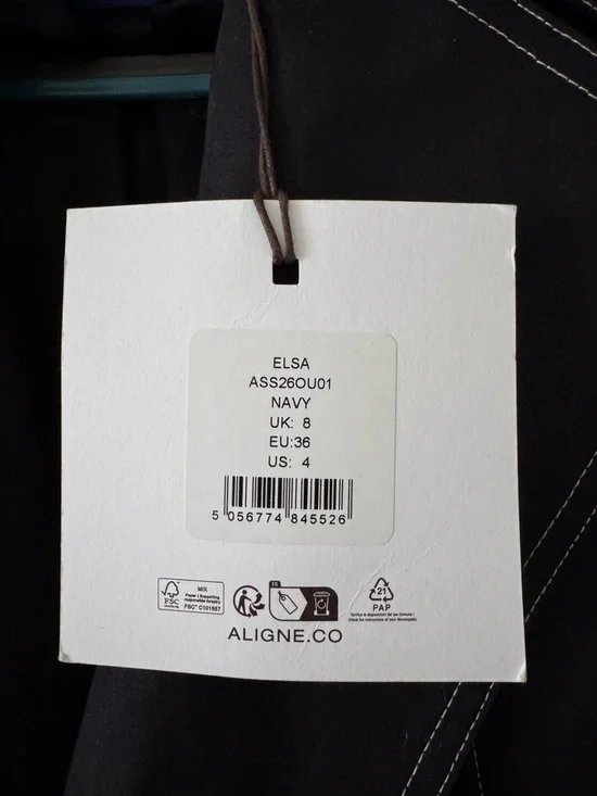 Aligne Elsa Wrap Navy Trench Coat - Picture 4 of 4